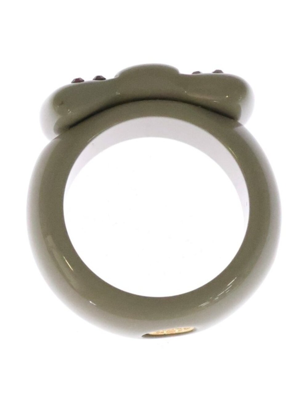 Chanel CC Logo Rhinestone Ribbon Ring Gray - Picture 7 of 9